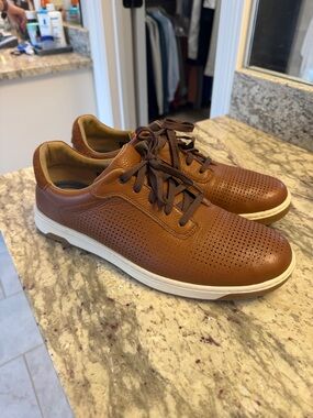 Johnston & Murphy Lace-Up Sneakers in Cognac Brown